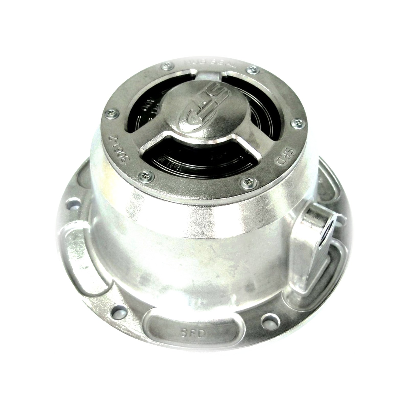 DO-4195 Aluminum Trailer Oil Hubcap 6-3/4in Bolt Circle 6 Hole (Defender) - image 2