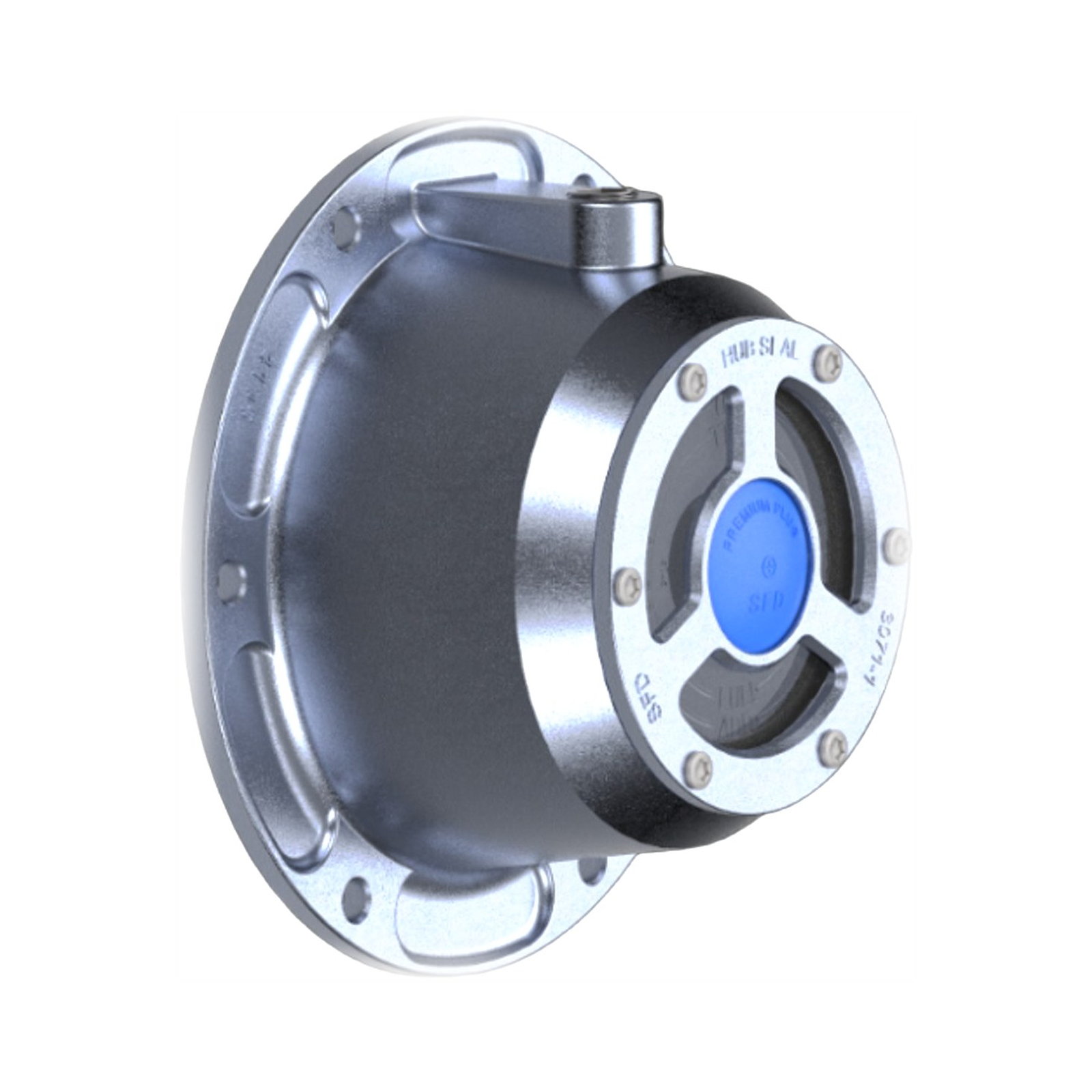 SO-4195P Aluminum Trailer Oil Hubcap 6-3/4in Bolt Circle 6 Hole (Shield Premium)